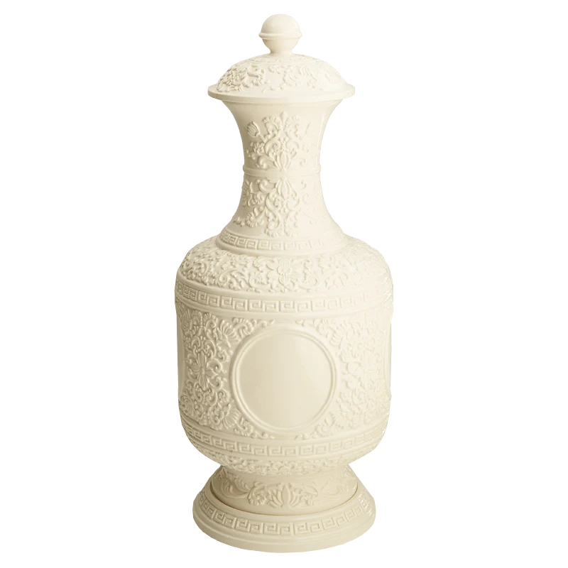Tall Jar w Greek Key & Cover