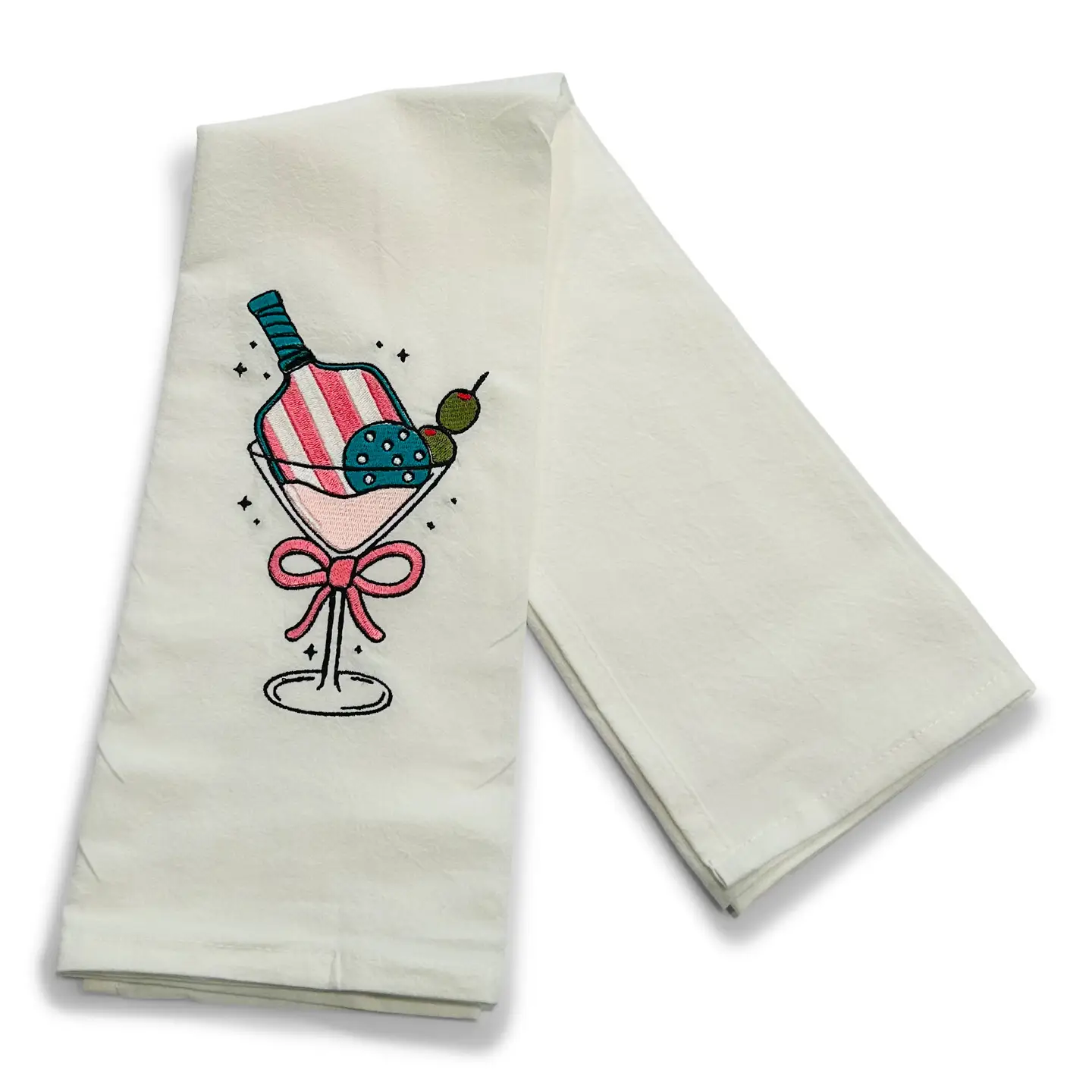 Tea Towel — Pickleball Martini - Pinks - Image 2