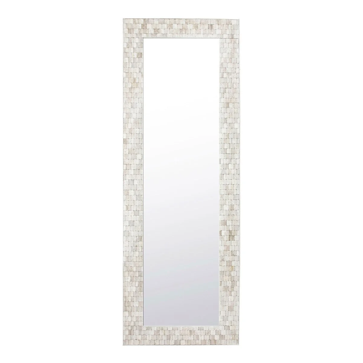 Teak Leaning Mirror, White Wash