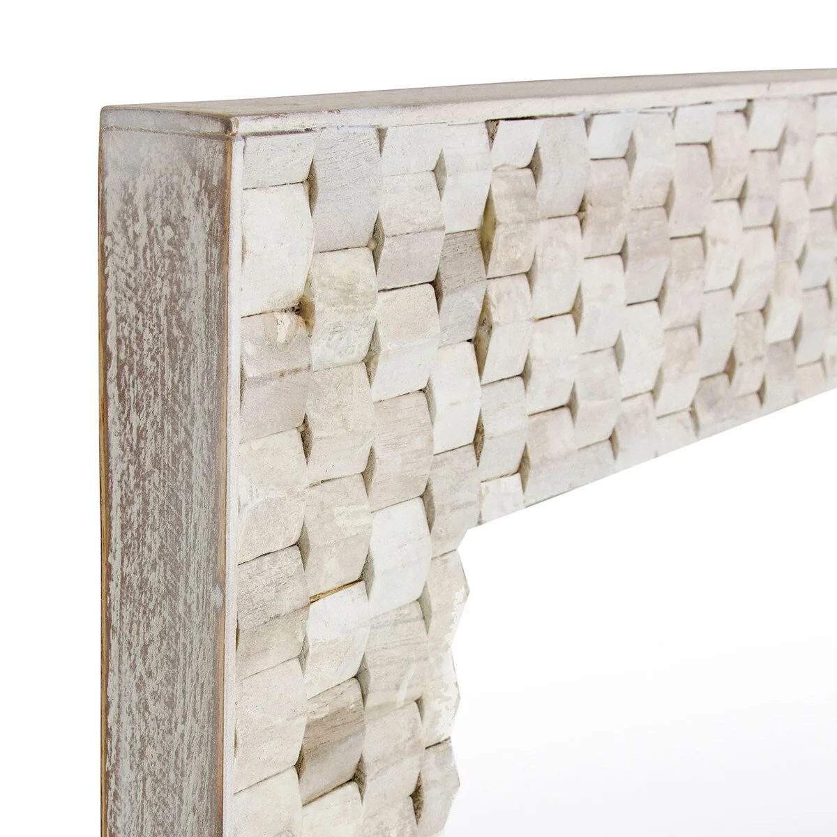 Teak Leaning Mirror, White Wash - Image 2