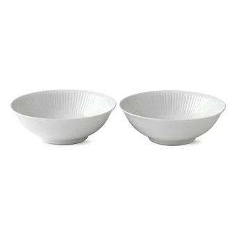 White Fluted Cereal Bowl set/2