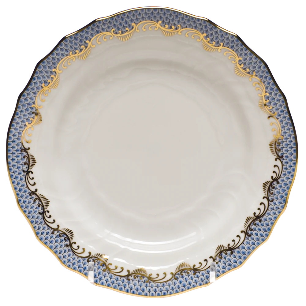 Fish Scale Light Blue Border Bread And Butter Plate 6"d