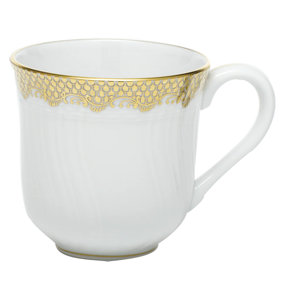 Fish Scale Gold Mug (10 Oz) 3.5"h - Gold