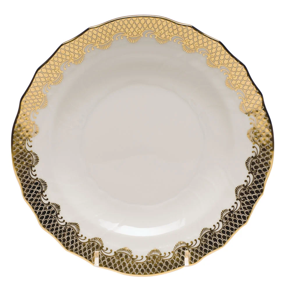 Fish Scale Gold Salad Plate 7.5"d - Gold - Image 2