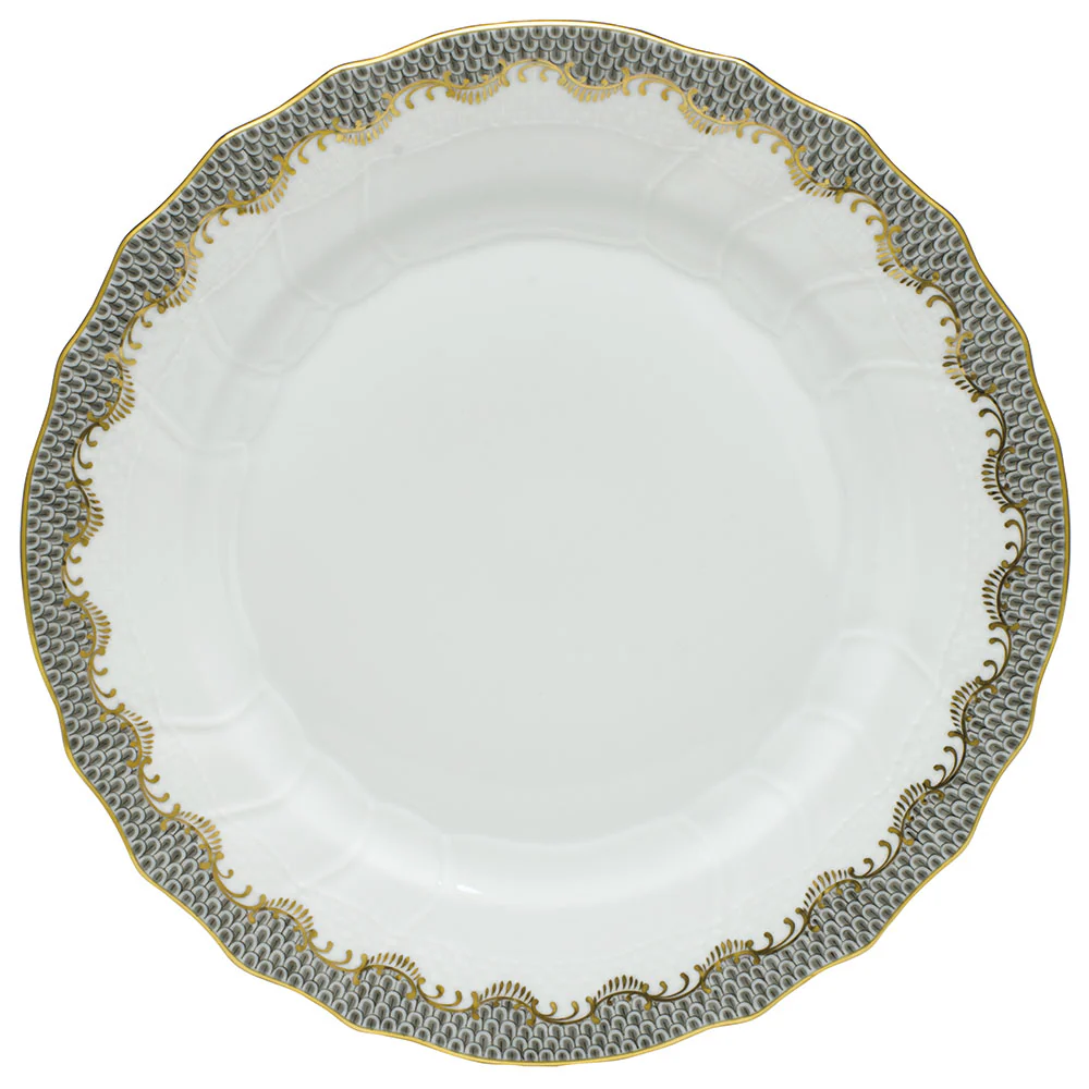 Fish Scale Gray Border Dinner Plate 10.5"d - Image 2
