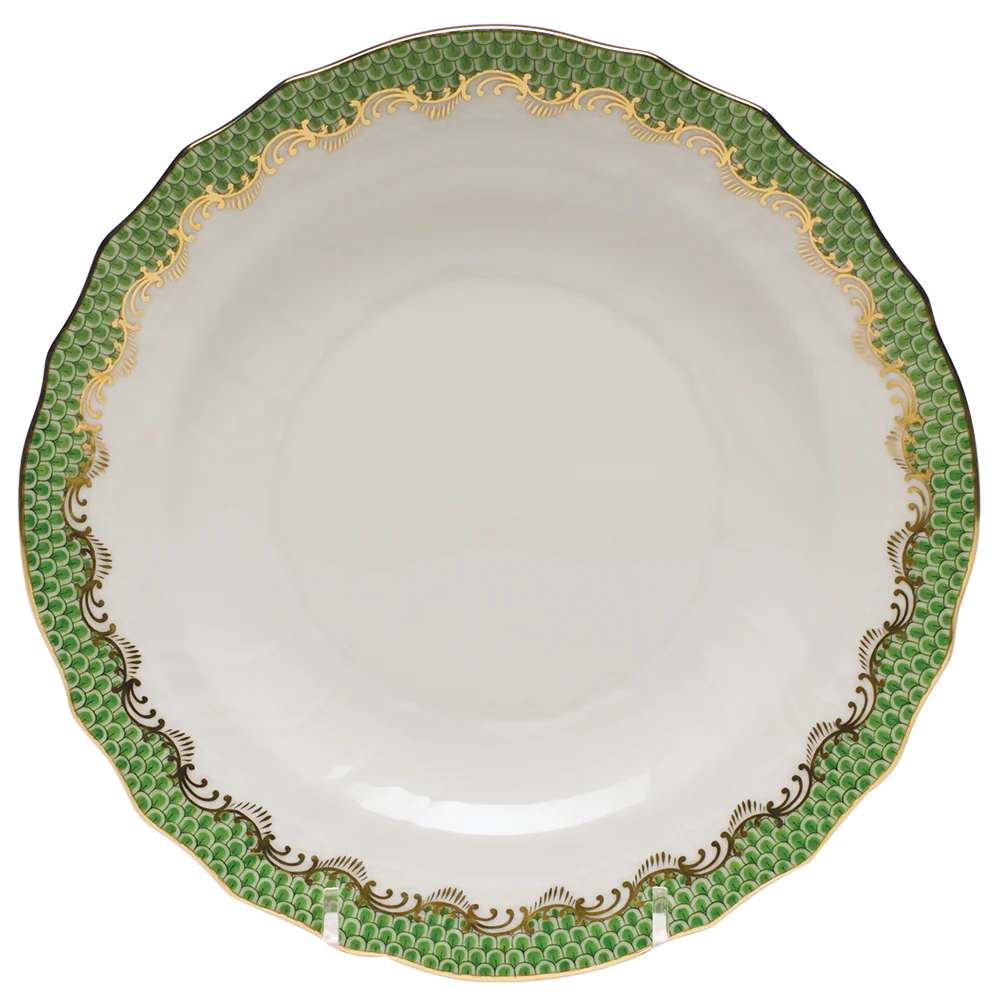 Fish Scale Jade Border Salad Plate 7.5"d