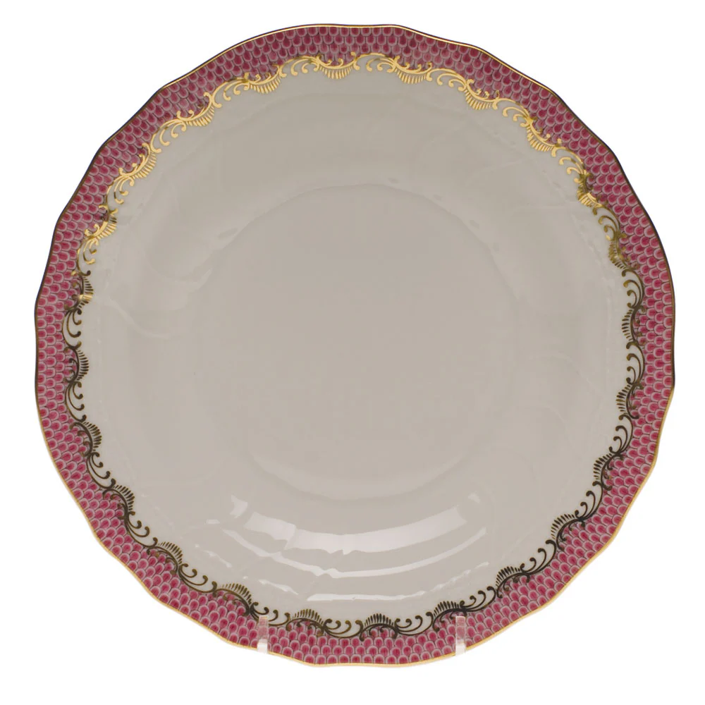 Fish Scale Pink Border Dessert Plate 8.25"d - Image 2