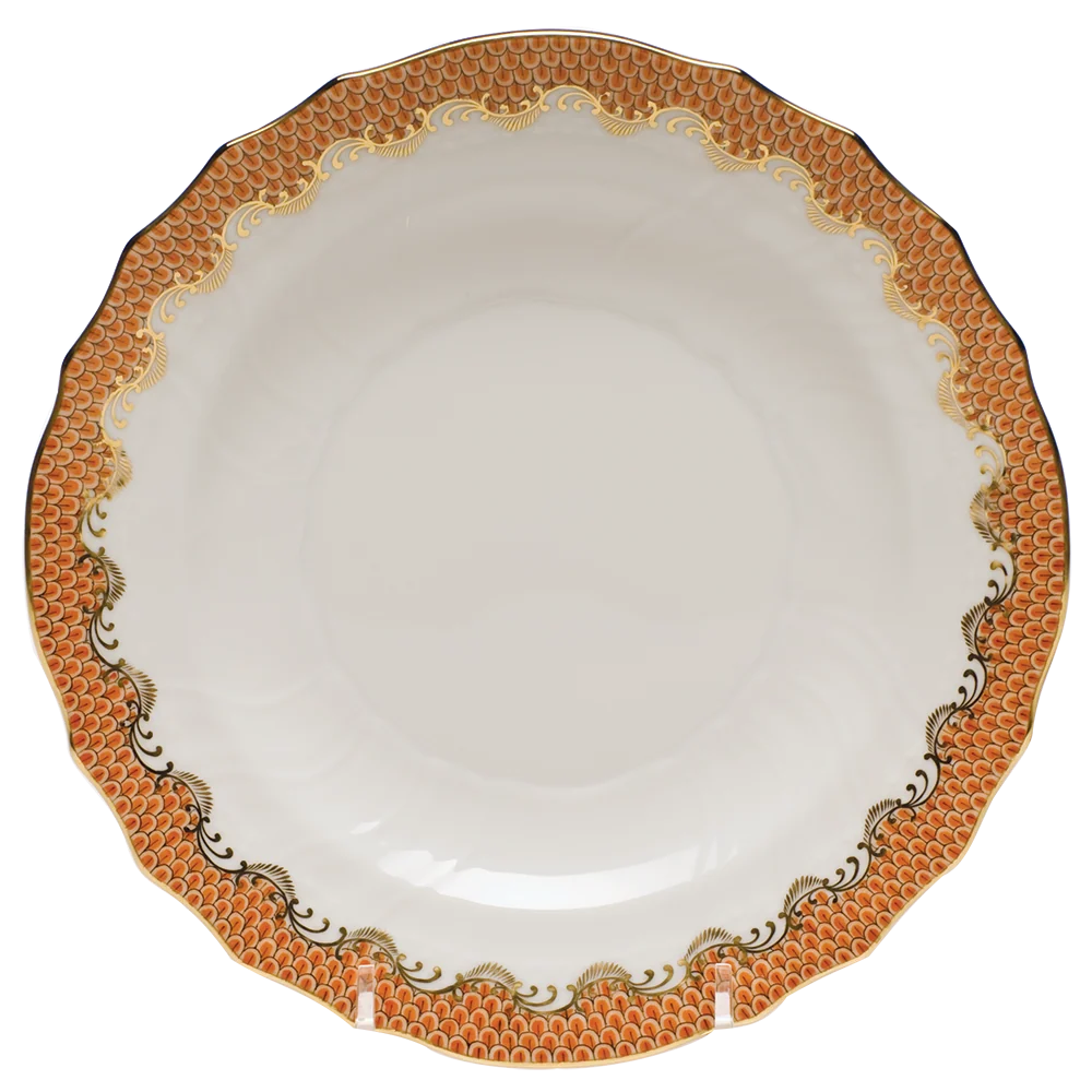 Fish Scale Rust Border Salad Plate 7.5"d