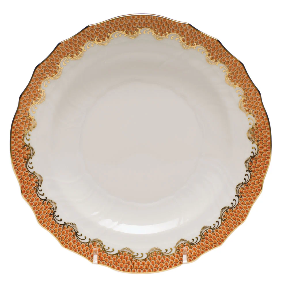 Fish Scale Rust Border Salad Plate 7.5"d - Image 2