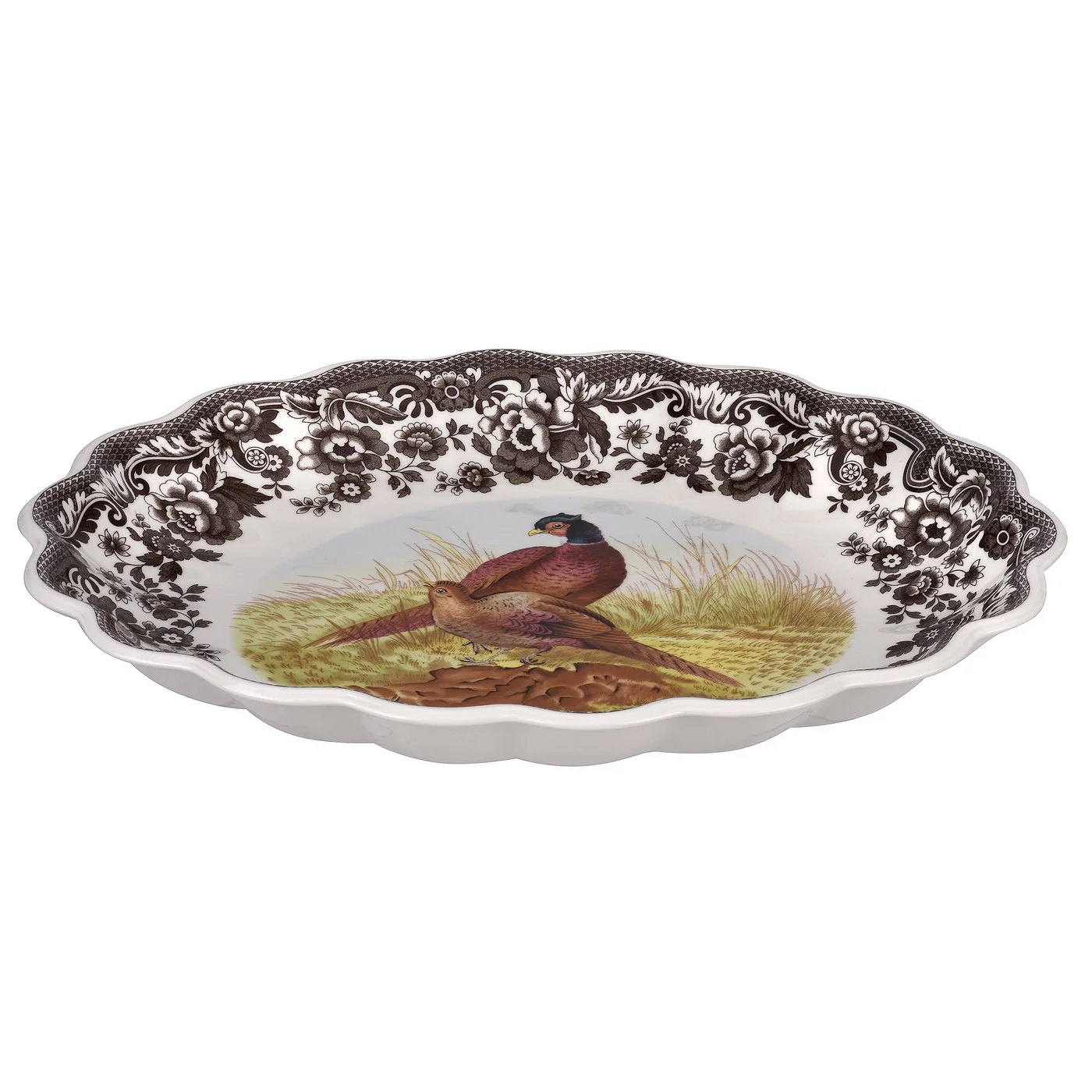 Woodland - Oval Fluted Dish (Pheasant)
